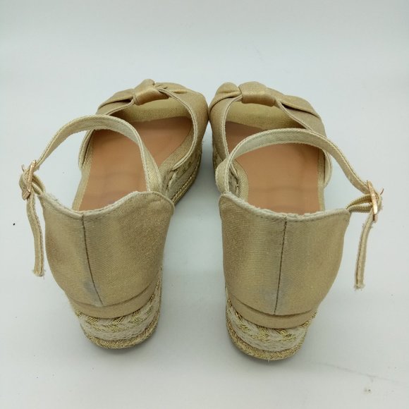 Bamboo Infinity Knot Metallic Platform Espadrille - Picture 4 of 13